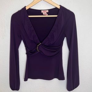 Candie’s women’s purple mauve long sleeved blouse size small
